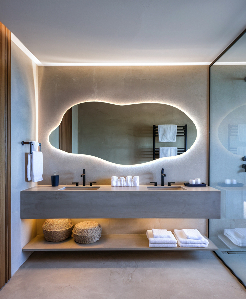 Miroir forme irrégulière lumineux 35x80 cm