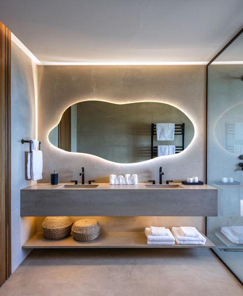 Miroir forme irrégulière lumineux 40x90 cm