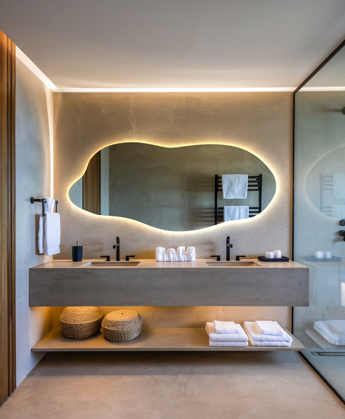 Miroir forme irrégulière lumineux 40x90 cm