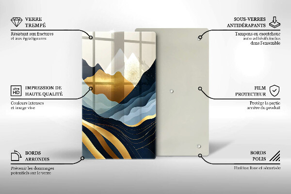 Protection plaque induction Montagnes abstraites