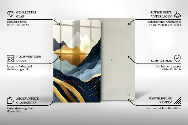 Protection plaque induction Montagnes abstraites