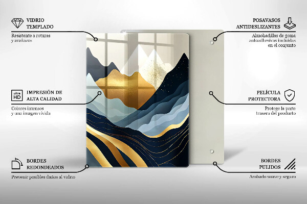 Protection plaque induction Montagnes abstraites