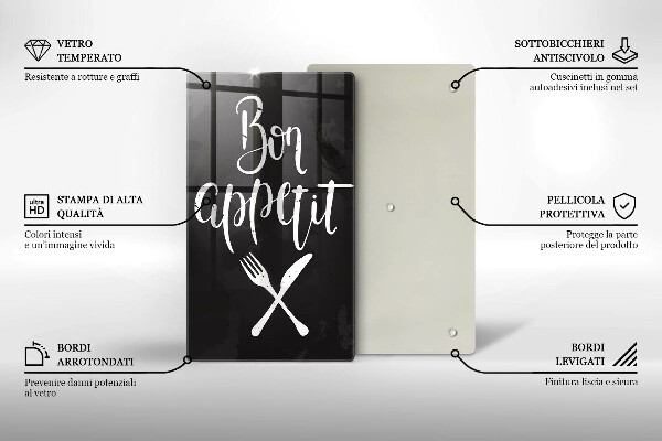 Protection plaque induction Inscription Bon appetit