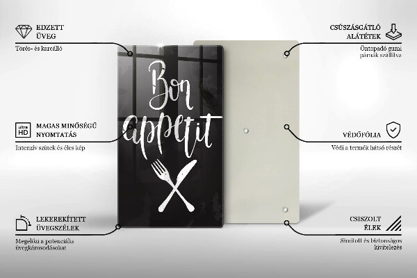 Protection plaque induction Inscription Bon appetit
