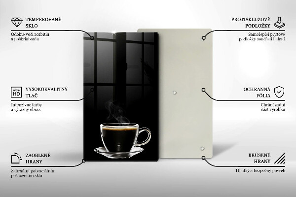 Protection plaque induction Un verre de café chaud
