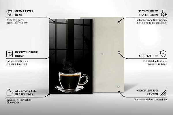 Protection plaque induction Un verre de café chaud
