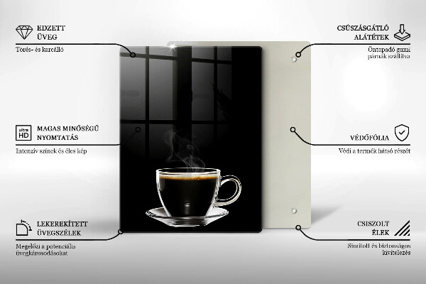 Protection plaque induction Un verre de café chaud