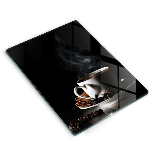 Protection plaque induction Une tasse de café chaud