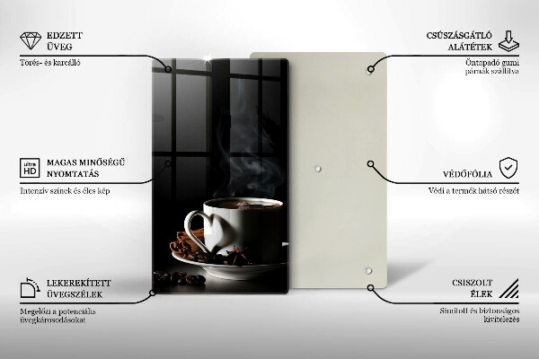 Protection plaque induction Une tasse de café chaud