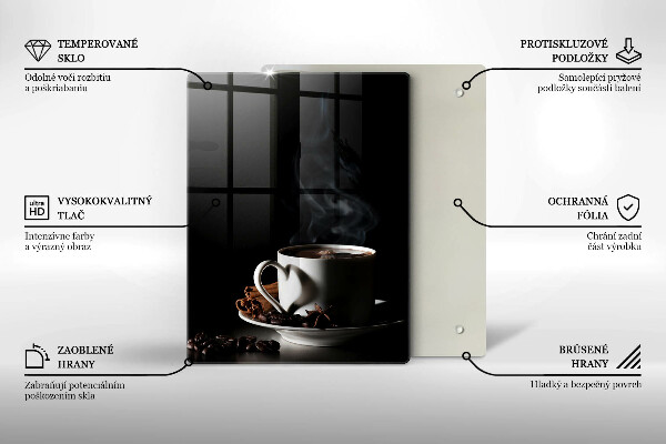 Protection plaque induction Une tasse de café chaud