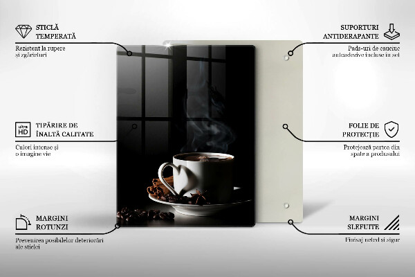 Protection plaque induction Une tasse de café chaud