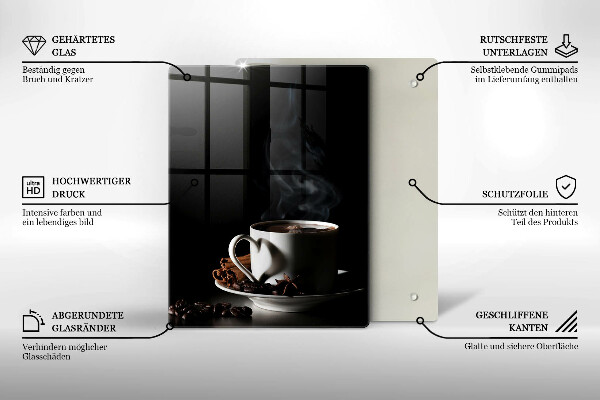 Protection plaque induction Une tasse de café chaud