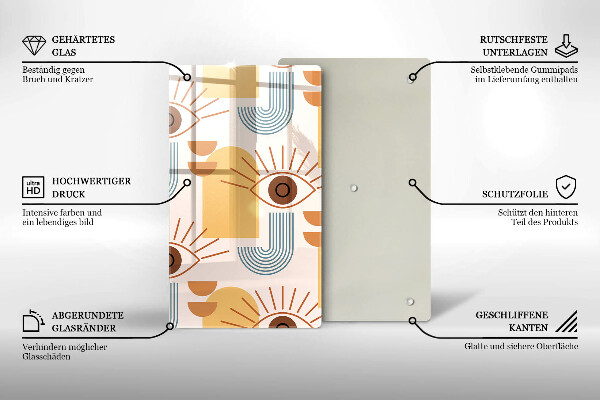 Protection plaque induction Modèle d'yeux bohème