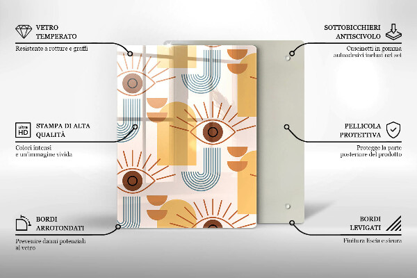 Protection plaque induction Modèle d'yeux bohème