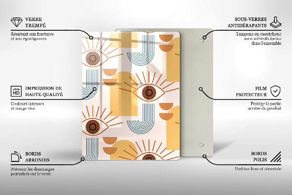 Protection plaque induction Modèle d'yeux bohème