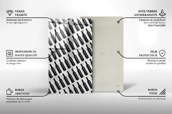 Protection plaque induction Bouteilles de vin noir