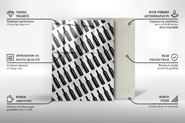 Protection plaque induction Bouteilles de vin noir