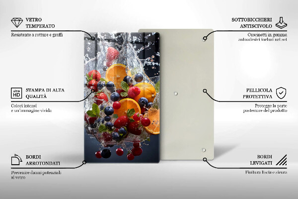 Protection plaque induction Fruits dans l'eau