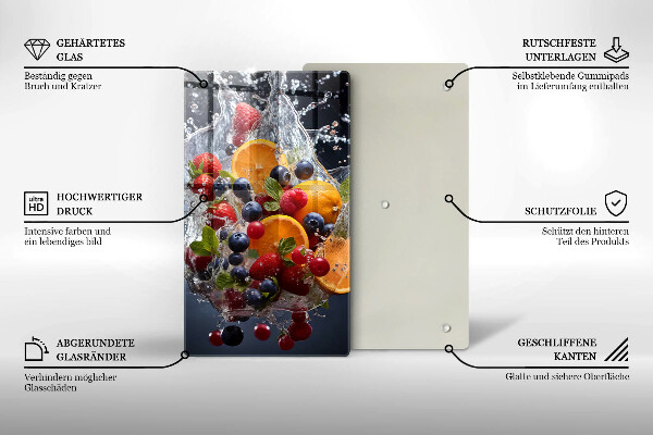 Protection plaque induction Fruits dans l'eau