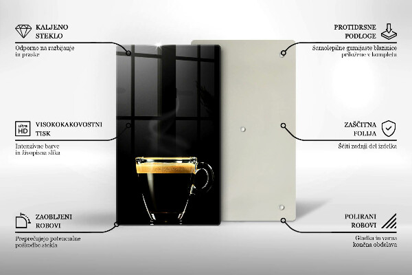 Protection plaque induction Un verre de café noir