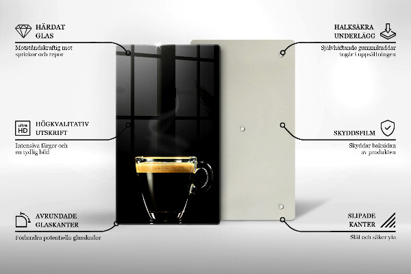 Protection plaque induction Un verre de café noir