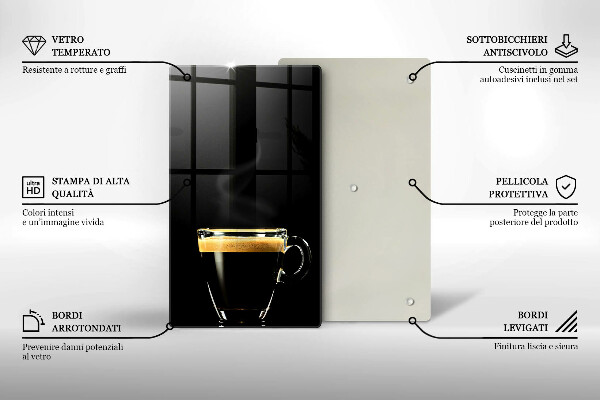 Protection plaque induction Un verre de café noir