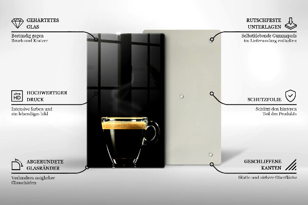 Protection plaque induction Un verre de café noir