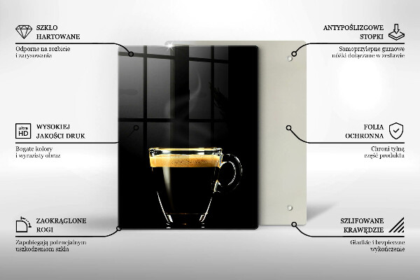 Protection plaque induction Un verre de café noir