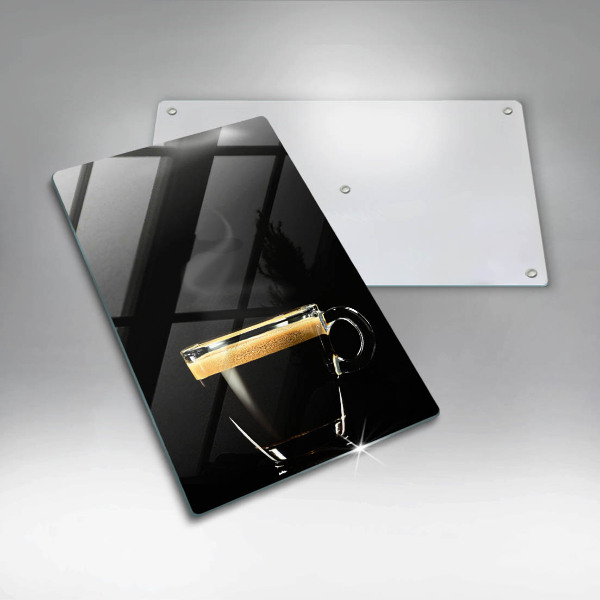 Protection plaque induction Un verre de café noir