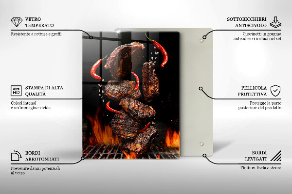 Protection plaque induction Viande sur le grill