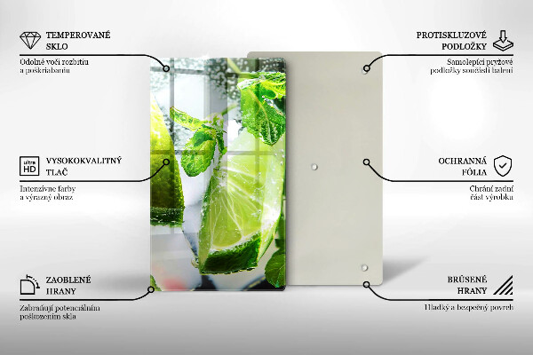 Protection plaque induction Eau avec du citron vert et de la glace