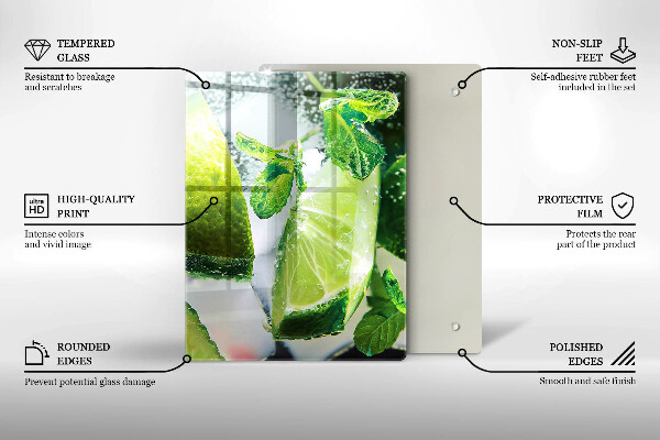 Protection plaque induction Eau avec du citron vert et de la glace