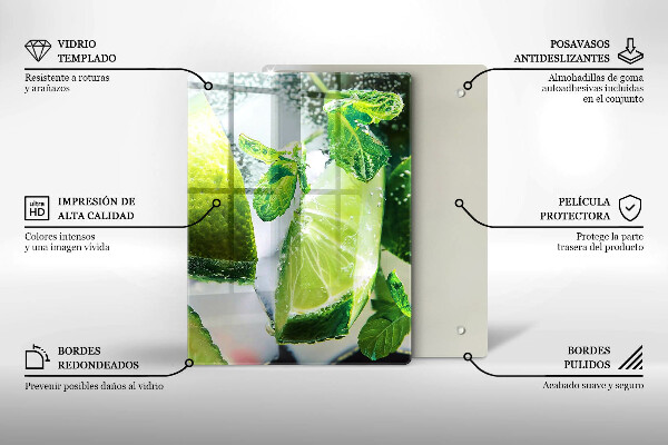 Protection plaque induction Eau avec du citron vert et de la glace