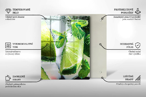 Protection plaque induction Eau avec du citron vert et de la glace