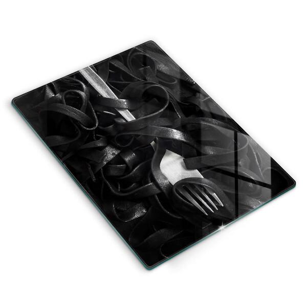 Protection plaque induction Pâtes noires et fourchette