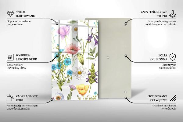 Protection plaque induction Illustration de fleurs