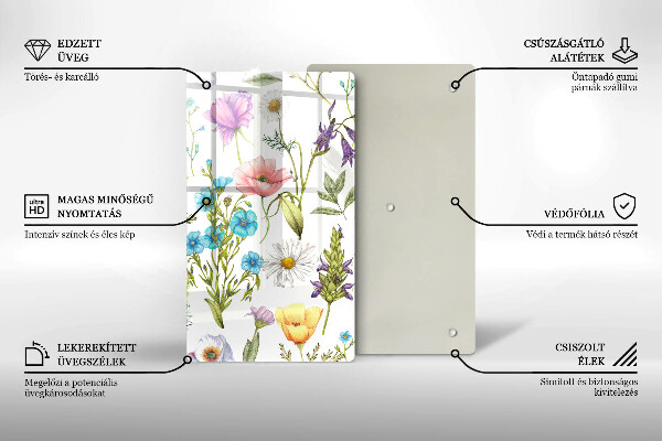 Protection plaque induction Illustration de fleurs