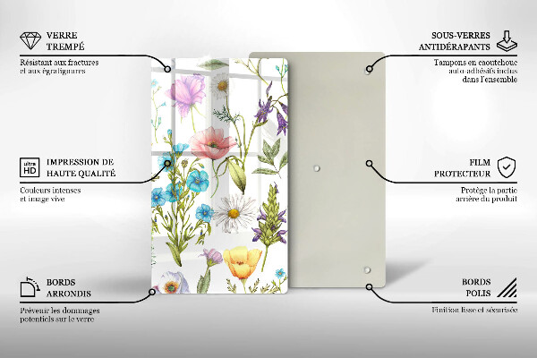 Protection plaque induction Illustration de fleurs