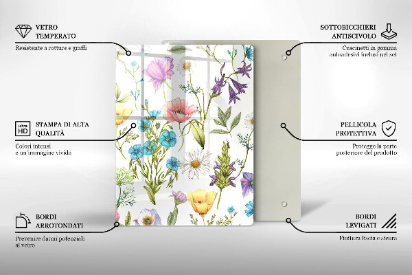 Protection plaque induction Illustration de fleurs