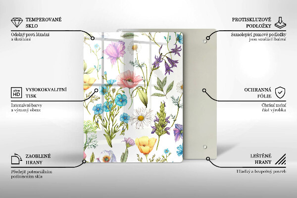 Protection plaque induction Illustration de fleurs