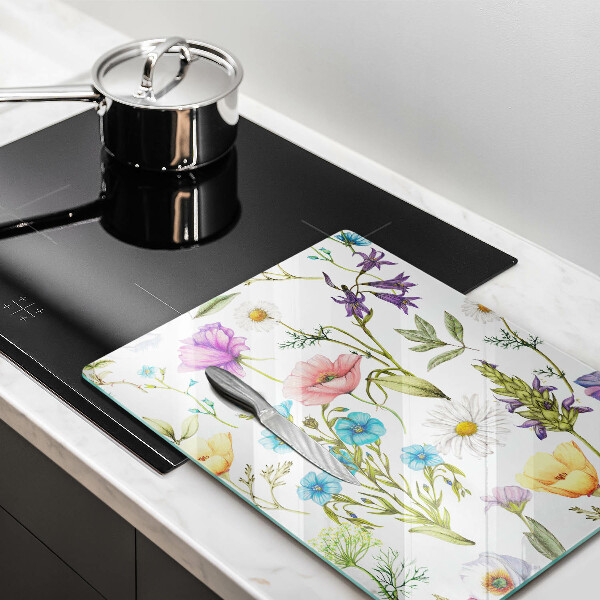 Protection plaque induction Illustration de fleurs