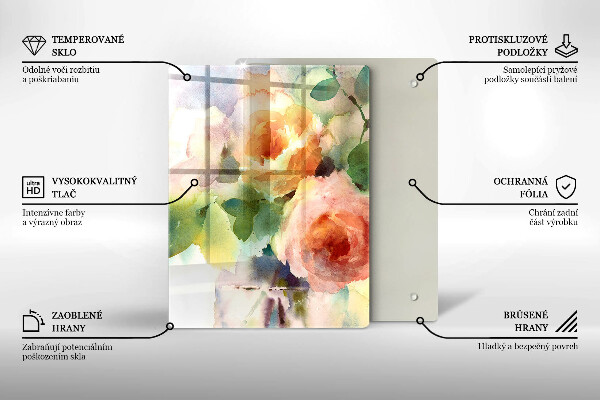 Protection plaque induction Fleurs peintes