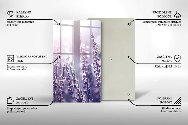 Protection plaque induction Fleurs sauvages et papillon