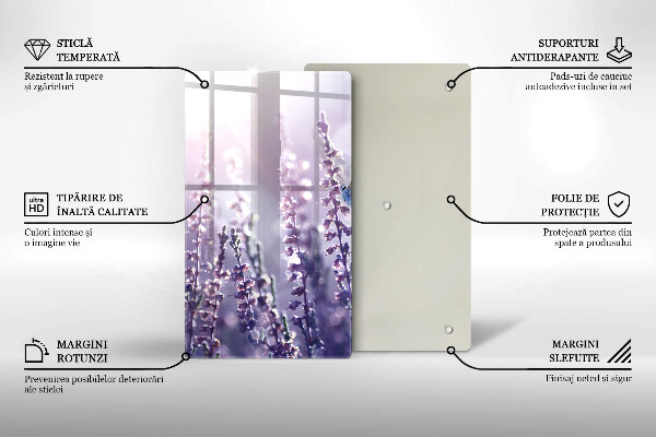 Protection plaque induction Fleurs sauvages et papillon