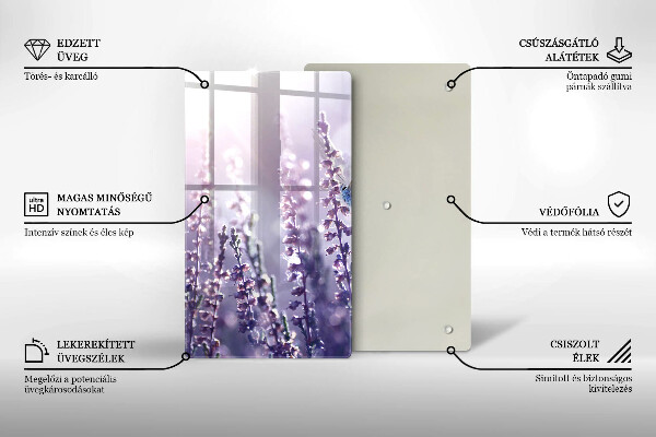 Protection plaque induction Fleurs sauvages et papillon