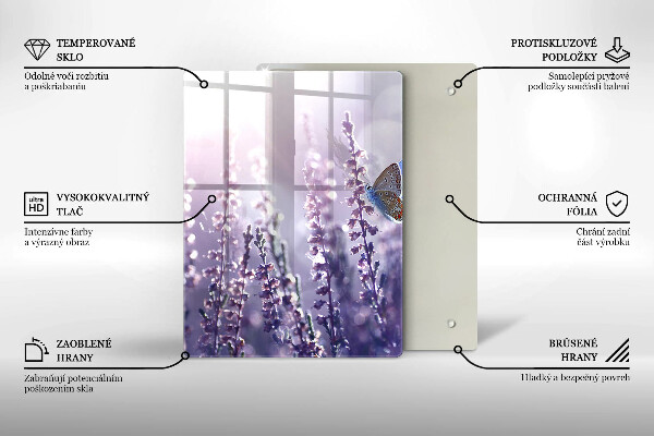 Protection plaque induction Fleurs sauvages et papillon