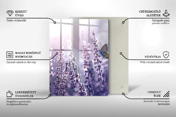 Protection plaque induction Fleurs sauvages et papillon