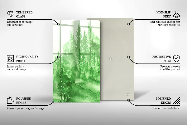 Protection plaque induction Forêt peinte