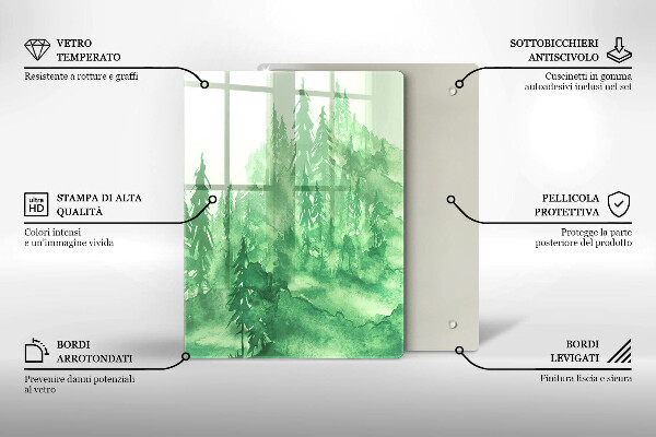 Protection plaque induction Forêt peinte