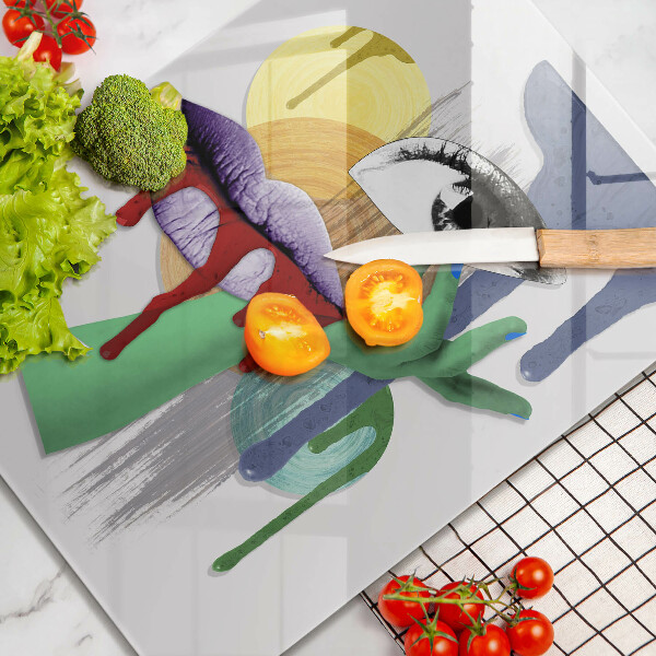 Protection plaque induction Collage abstrait artistique